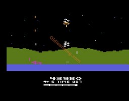 une photo d'Ã©cran de Moon Patrol sur Atari 2600